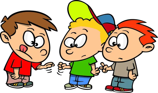 Cartoon jongens spelen rock paper scissors — Stockvector