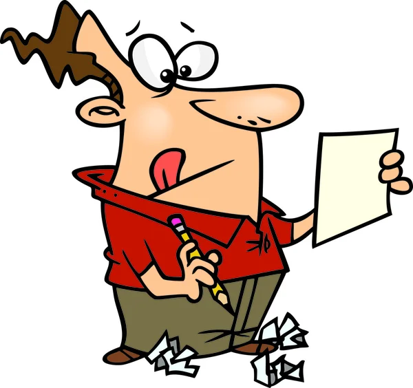 Yeni yıl kararları yazılı karikatür adam