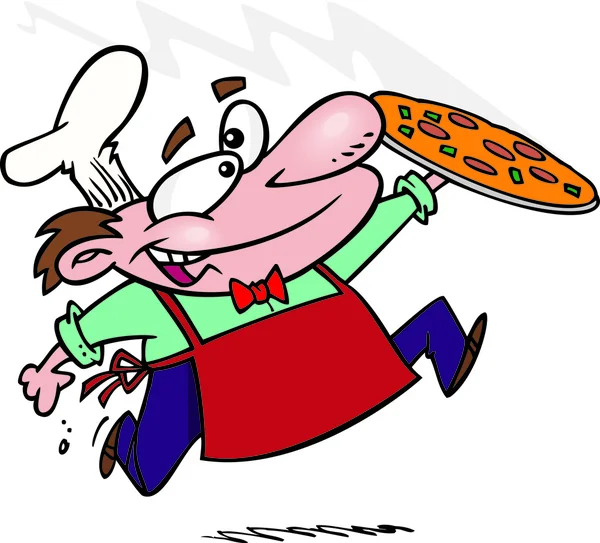 Kreslený pizza kuchař — Stockový vektor