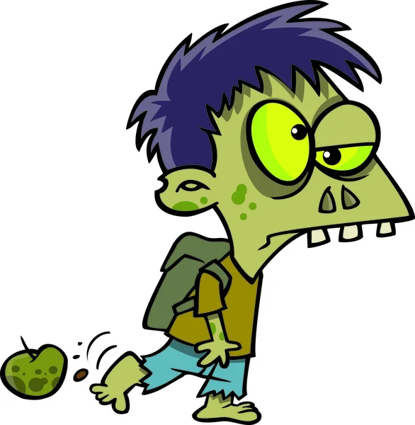 Cartone animato zombie ragazzo — Vettoriale Stock
