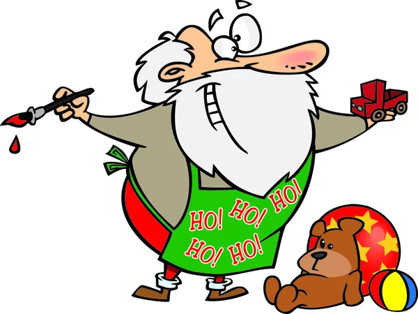 Santa's műhely rajzfilm — Stock Vector