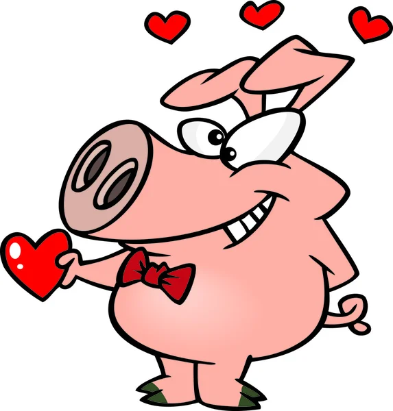 Cartoon kärlek gris — Stock vektor