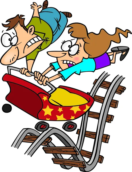 Cartoon ouderschap rollercoaster — Stockvector