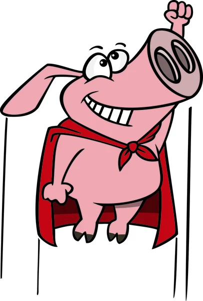 Cartoon Super Cochon — Image vectorielle