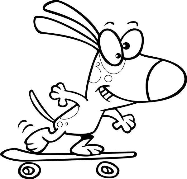 Tecknad hund skateboard — Stock vektor