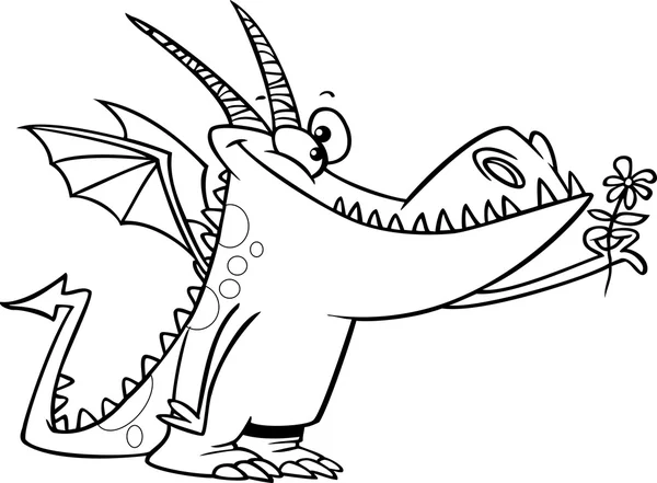 Karikatür nazik dragon — Stok Vektör