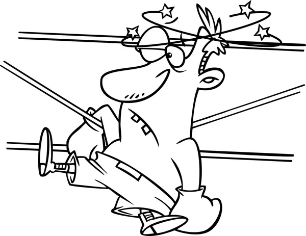 Cartoon-Boxer sieht Stars — Stockvektor