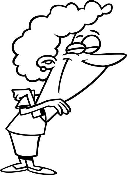 Cartoon kvinna kramas själv — Stock vektor