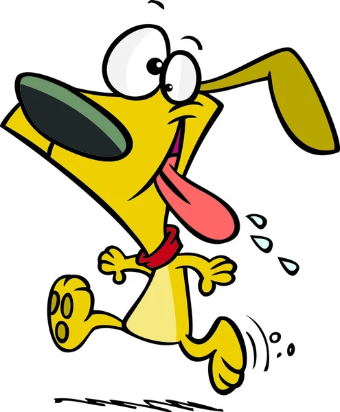 Dibujos animados perro corriendo — Vector de stock