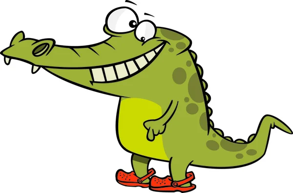 Cocodrilo de dibujos animados Crocs — Vector de stock