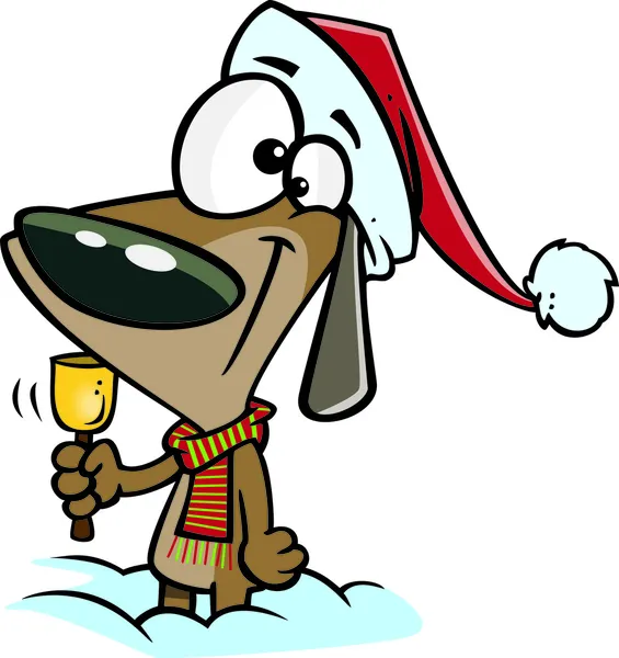 Cartoon Christmas Puppy — Stockvector