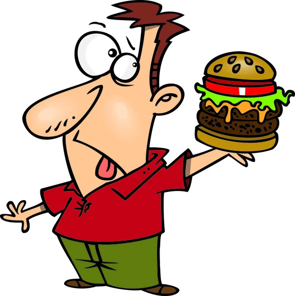 Cartoon burger avvisa — Stock vektor