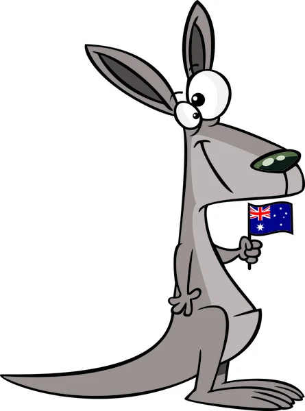 Desenhos animados Australian Canguru —  Vetores de Stock