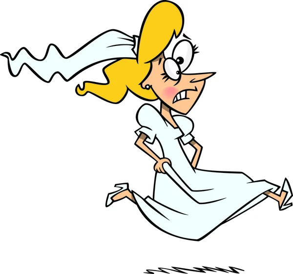 Cartoon Bride Running — Stock Vector