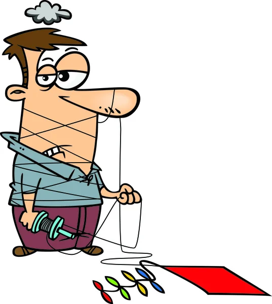 放风筝的卡通人 — 图库矢量图片