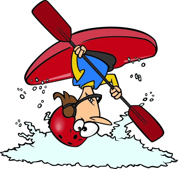 Karikatura ženský kayaker — Stockový vektor