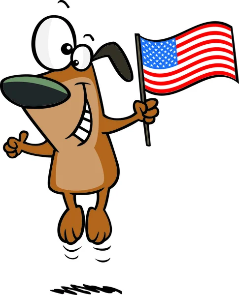 Cartoon Patriotic Dog