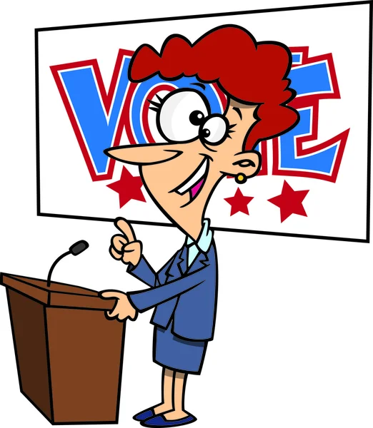 Cartoon vrouwelijke politicus — Stockvector