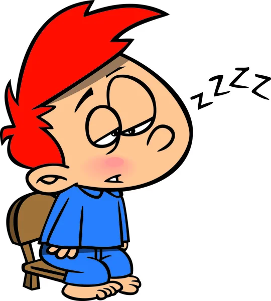 Cartoon Boy Falling Asleep — Stock Vector