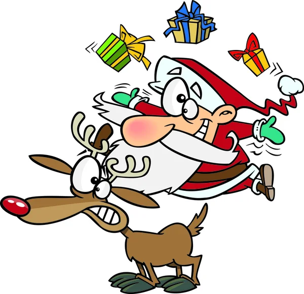 Cartoon Santa Giocoliere — Vettoriale Stock