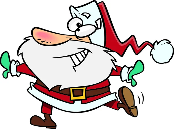 卡通圣诞老人舞蹈 — 图库矢量图片