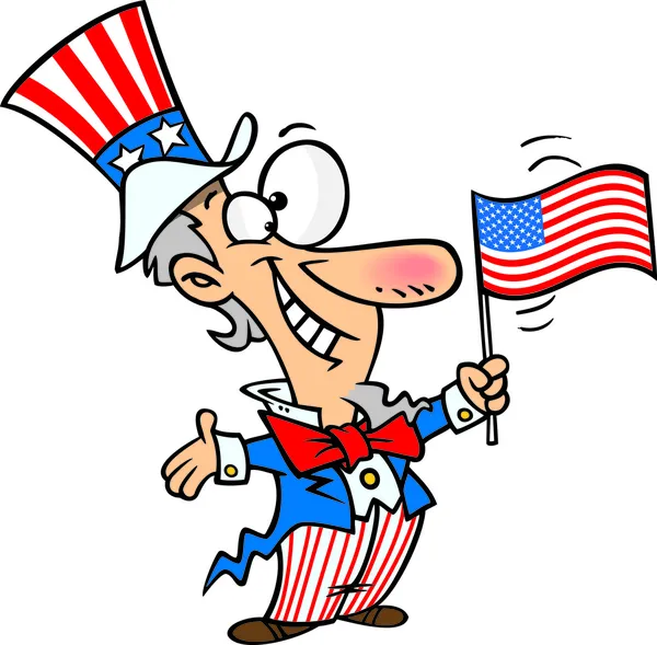 Cartoon Uncle Sam Flag — Stock Vector