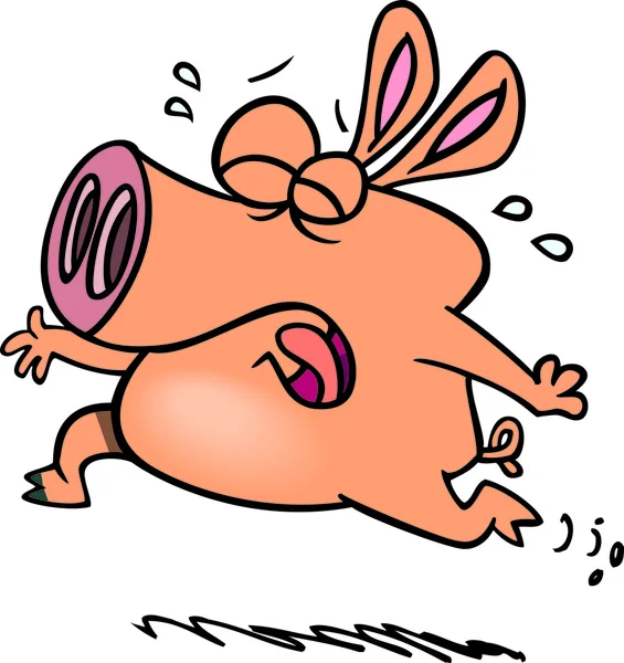 クライング漫画豚 — ストックベクタ