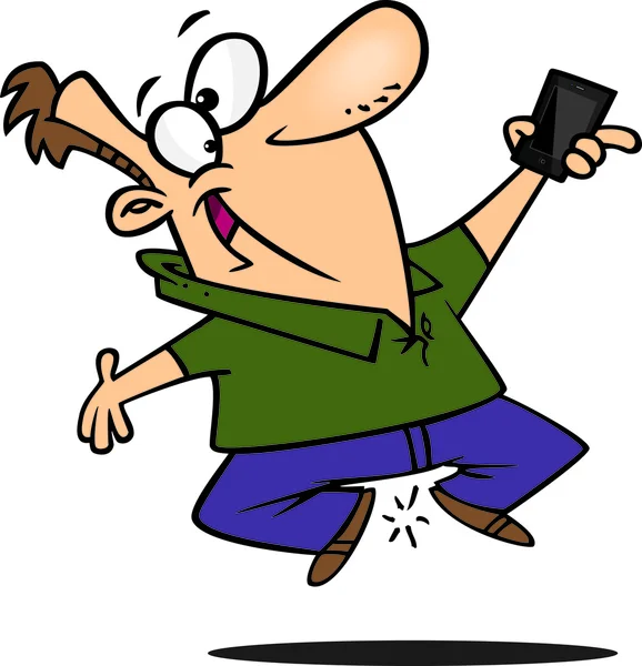 Cartoon nieuwe telefoon — Stockvector