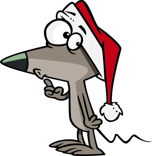 Cartoon Kerstmis muis roeren — Stockvector