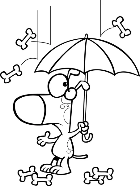 Tecknad hund ben regn — Stockový vektor