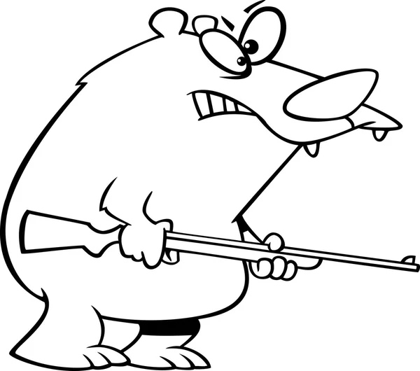 Urso dos desenhos animados Hunter —  Vetores de Stock