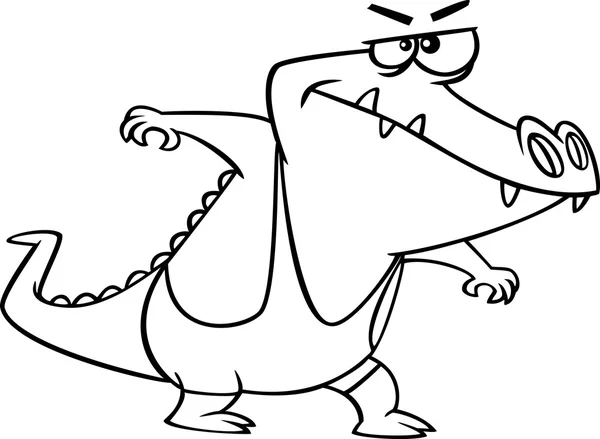 Lutteur d'alligator de bande dessinée — Image vectorielle