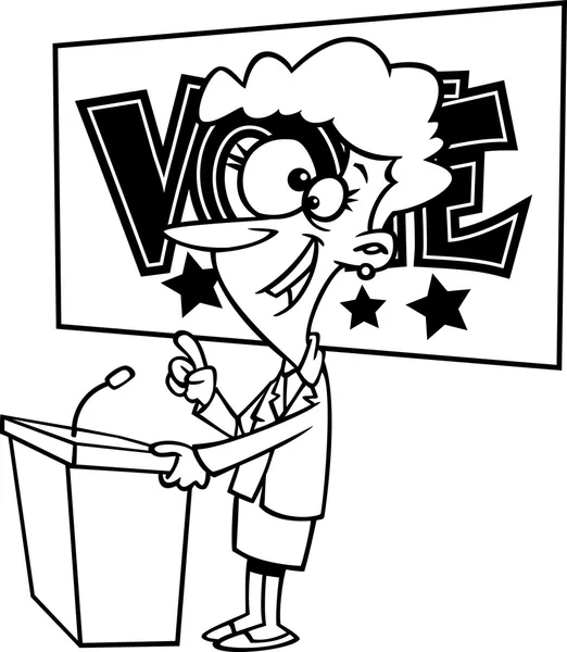 Dibujos animados Político femenino — Archivo Imágenes Vectoriales