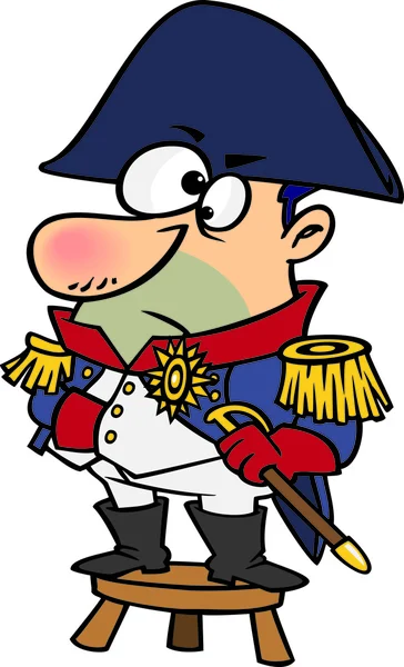 Clipart breve capitano in piedi su uno sgabello — Vettoriale Stock