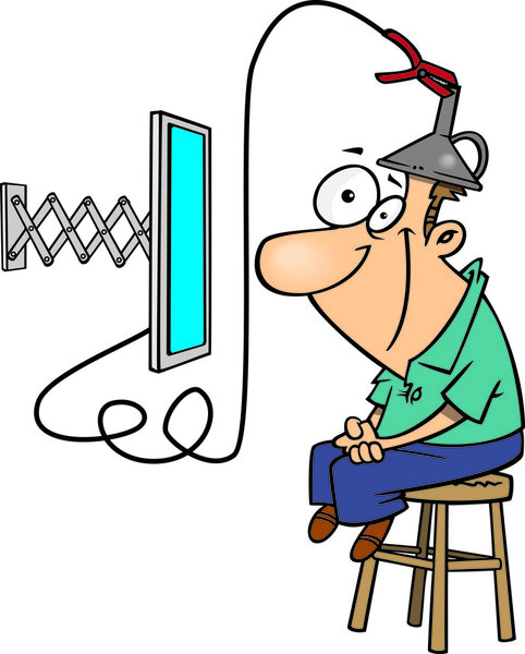Clipart Man Attached To An E Learning Machine