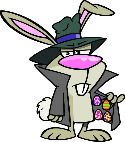 Clipart Cartoon Easter Bunny Ovos de negociação — Vetor de Stock