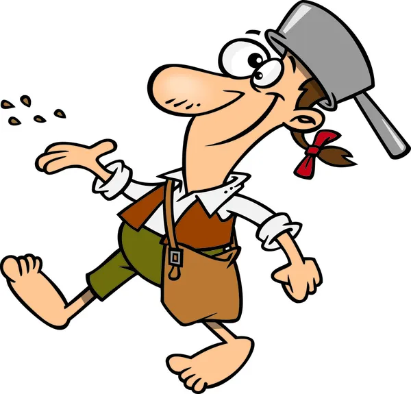Vector Of A Cartoon Johnny Appleseed Tossing Seeds Outlined Coloring Page Stock Vector Image By C Ronleishman 14004806