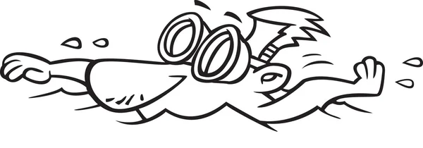 Illustration av en kalkylbladsdisposition manliga simmare bär glasögon, på vit bakgrund. — Stock vektor