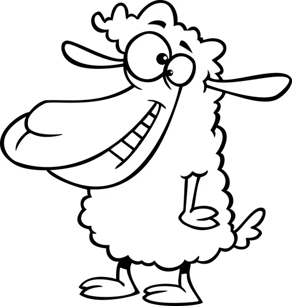 Clipart Outlined Happy Sheep - Royalty Free Vector Illustration by Ron Leishman — 스톡 벡터