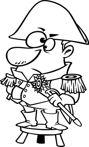Clipart Outlined Short Captain Standing On A Stool - Royalty Free Vector Illustration by Ron Leishman — 스톡 벡터