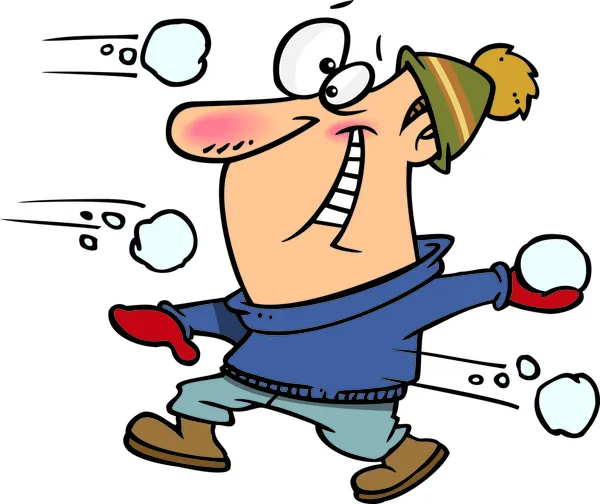 Cartoon Man Snowball Fight — Stock Illustration Cartoon Man Snowball Fight Royalty Free Stock Vectors