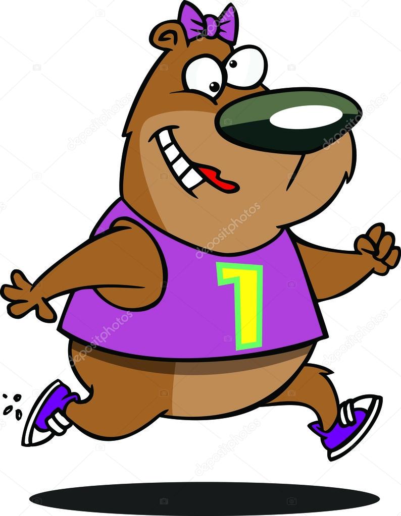 Cartoon Female Bear Jogger