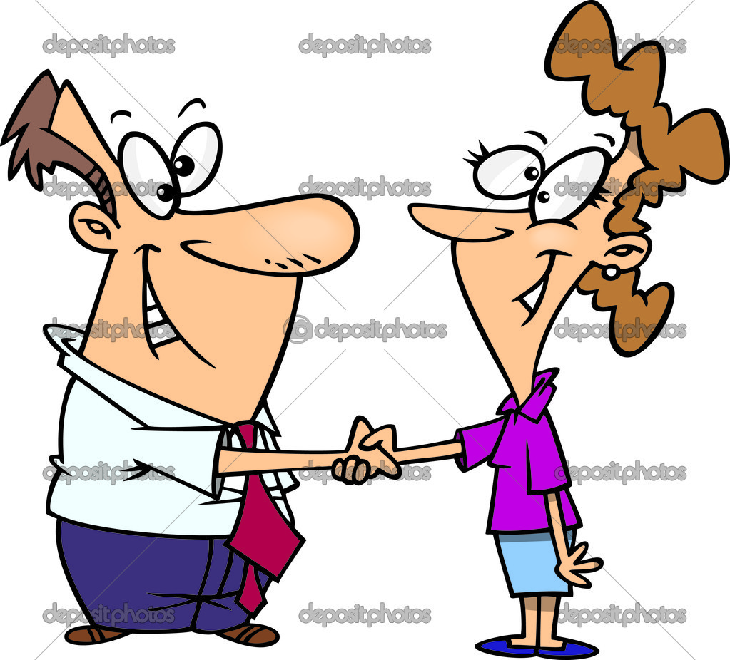 Cartoon Handshake Agreement Stock Vector Image by ©ronleishman #14000493