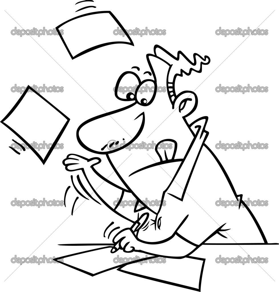 Cartoon Man Writing Stock Vector Image by ©ronleishman #14002638