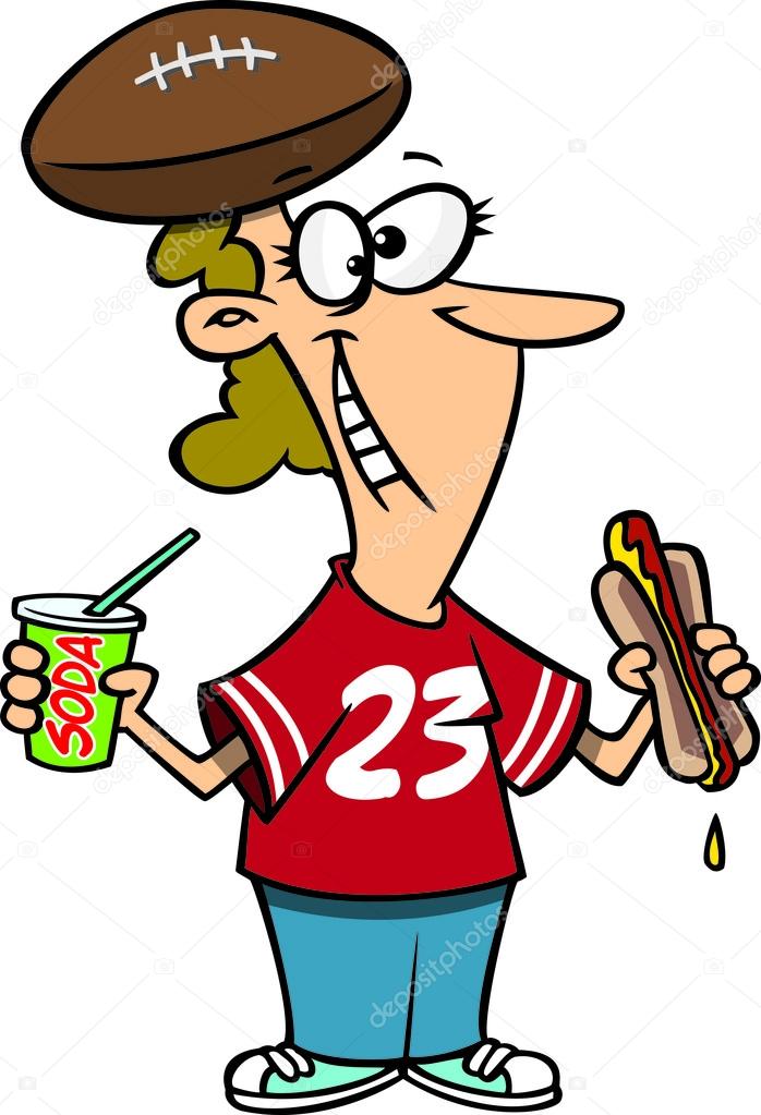 Cartoon Football Fan Stock Vector by ©ronleishman 14002763