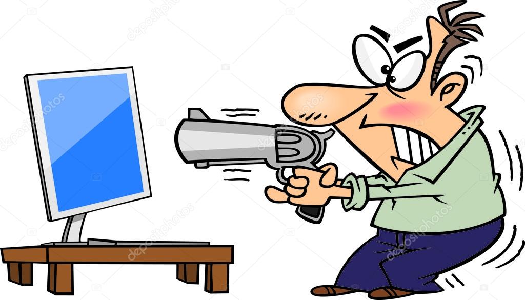 Cartoon Man Shooting Computer Stock Vector Image by ©ronleishman #14002801 Cartoon Man Shooting Computer Stock Vector Image by ©ronleishman #14002801