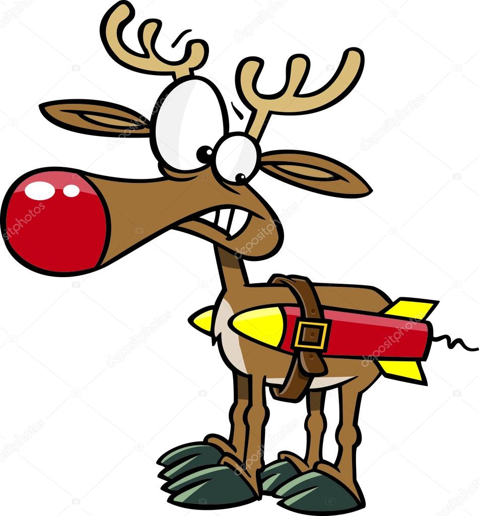 Cartoon Reindeer Rockets