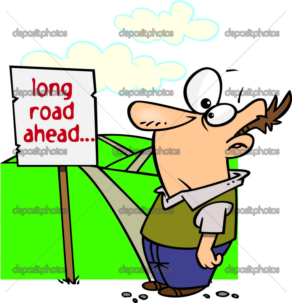Cartoon lange weg te gaan — Stockvector © ronleishman 14002935