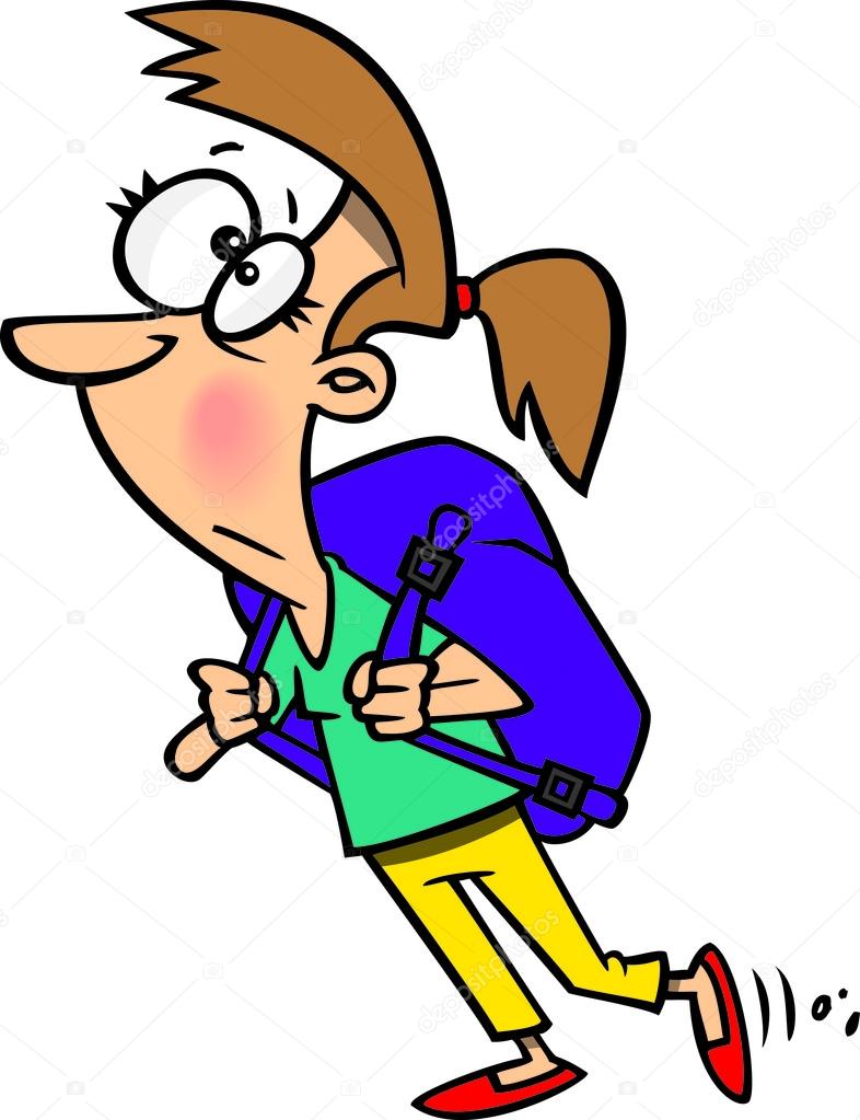 Cartoon Heavy Backpack — Stock Vector © ronleishman 14003030