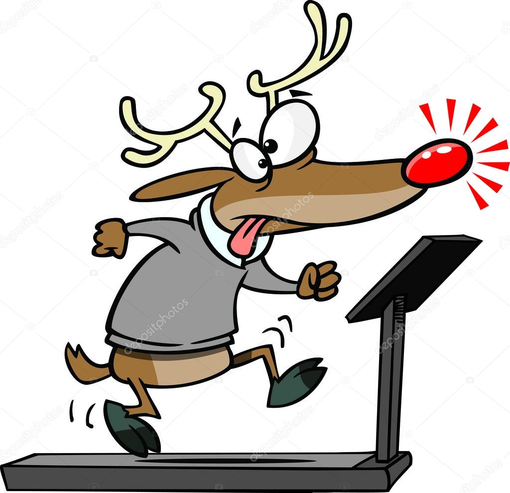 Cartoon Reindeer in Training